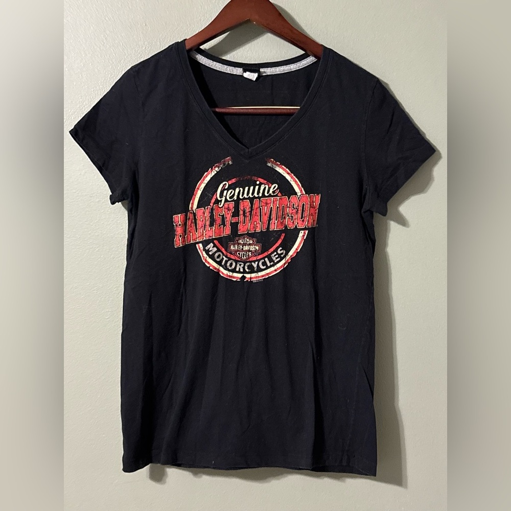 Harley-Davidson Women's Black Tee with Red Logo